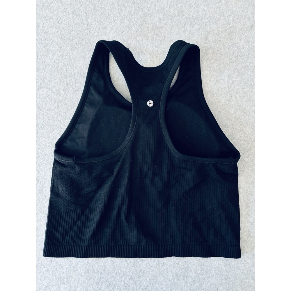 90 Degree by Reflex Womens XL Black Seamless Ribbed Racerback Crop Tank Top - Picture 5 of 7